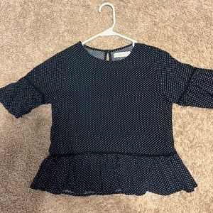 Abercrombie blue and white dotted shirt